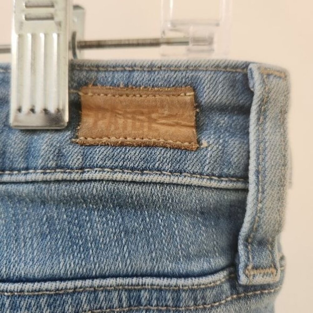 Paige Hoxton High-Rise Slim Raw Hem Jeans - Blue Size 28 - Picture 9 of 16
